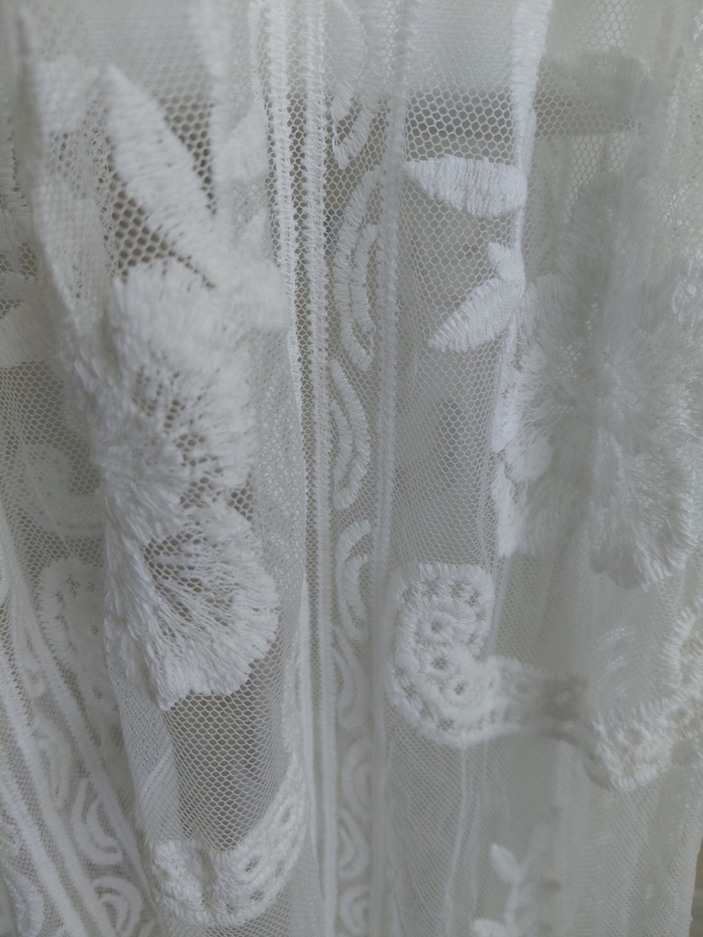 Boho Lace Sheer Maxi Dress in White - Picture 4 of 12